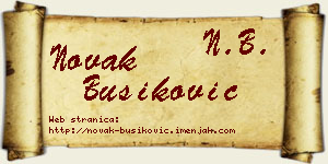 Novak Bušiković vizit kartica